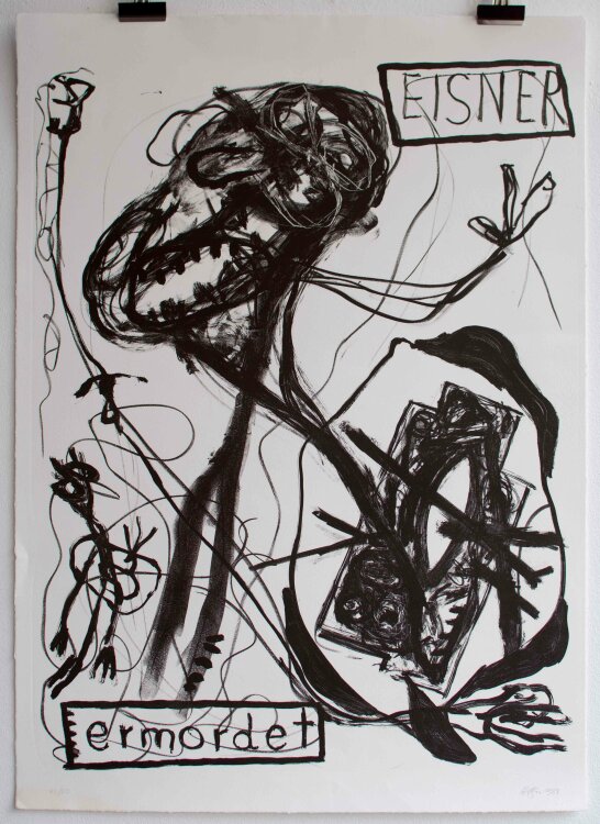 Franz Hitzler - Eisner Ermordet - 1988 - Lithografie