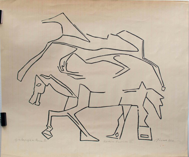Jerzy Panek - Galopujace konie II (Galoppierende Pferde II) - 1970 - Offsetdruck