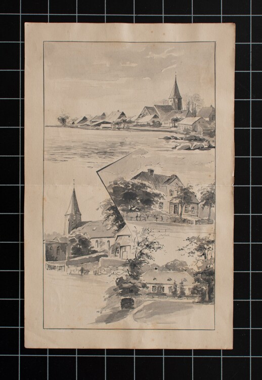 Friedrich Knorr (?) - Dorfansichten - 1891 - Aquarell auf Papier