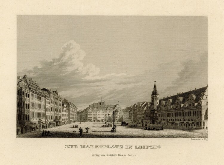 Christian Leonhard Daumerlang - Der Marktplatz in Leipzig - o.J. - Stahlstich