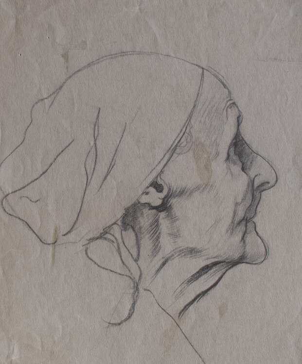 Martin von Feuerstein - Porträt einer alten Frau - o.J. - Bleistift