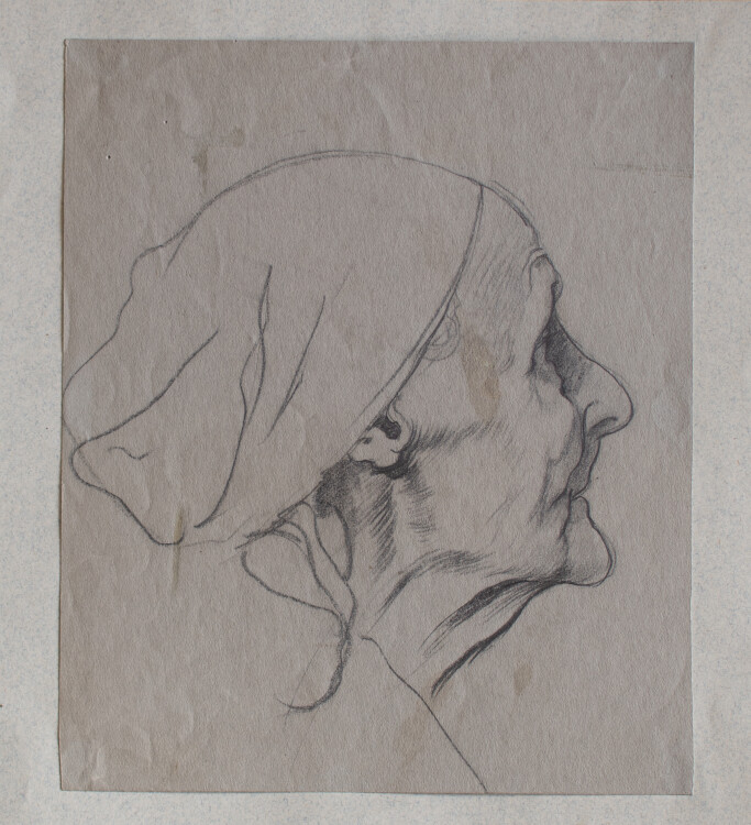 Martin von Feuerstein - Porträt einer alten Frau - o.J. - Bleistift