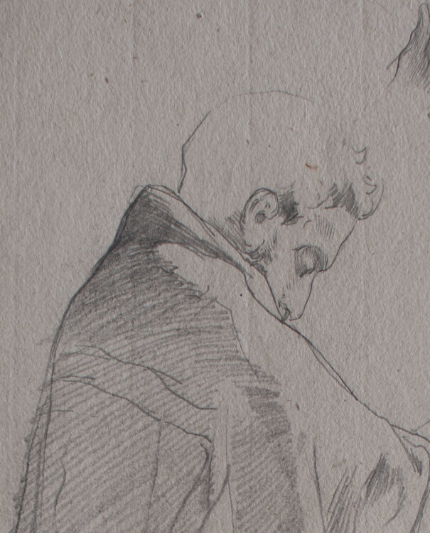 Martin von Feuerstein - Gewandstudie eines knieenden Mannes - o.J. - Bleistift