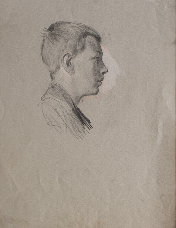 Martin von Feuerstein - Porträt eines Jungen - o.J. - Bleistift/Aquarell