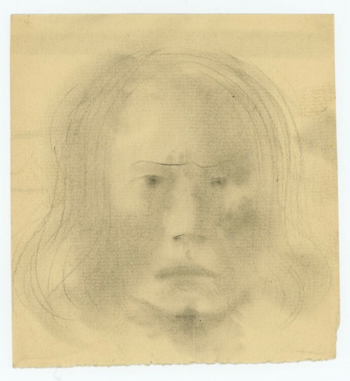 Willi Schmid - Porträtkopf - o.J. - Bleistift Zeichnung