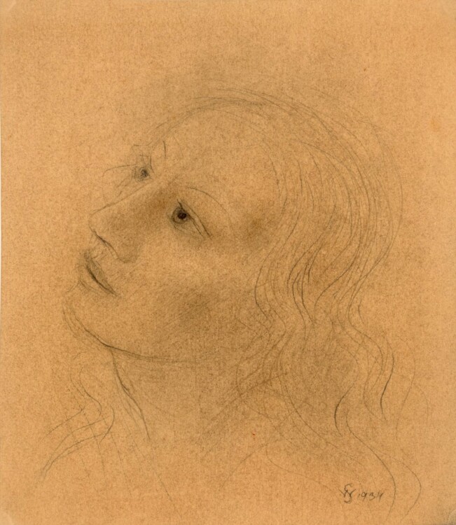 Willi Schmid - Frauenporträt - 1934 - Bleistift Zeichnung