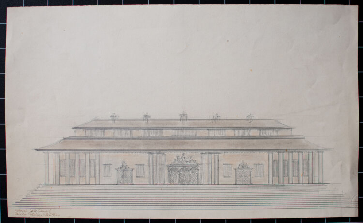 Willi Schmid - Kirche Palazzo Entwürfe - o.J. - Bleistift Zeichnung