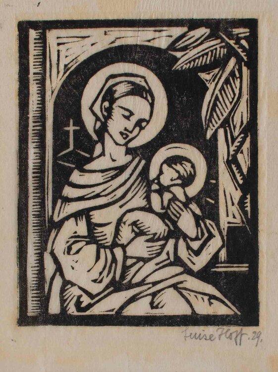 Luise Hoff - Maria mit Christuskind - 1929 - Holzschnitt