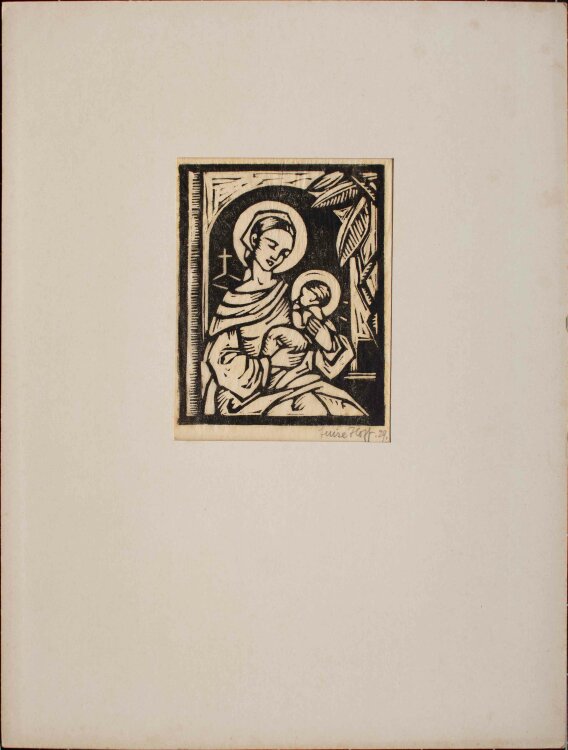 Luise Hoff - Maria mit Christuskind - 1929 - Holzschnitt