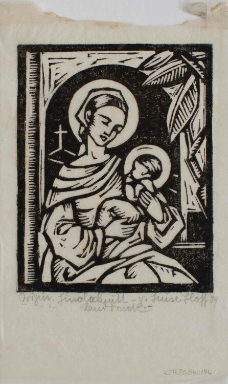 Luise Hoff - Maria mit dem Christuskind - 1929 - Linolschnitt