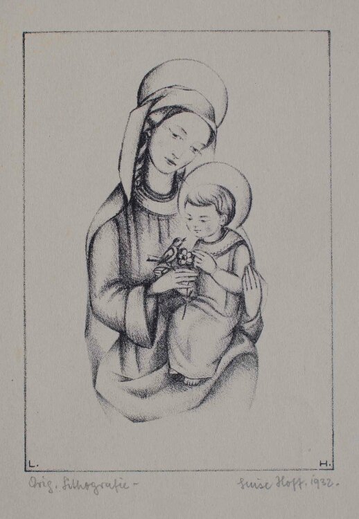 Luise Hoff - Maria mit dem Christuskind - 1932 - Lithografie