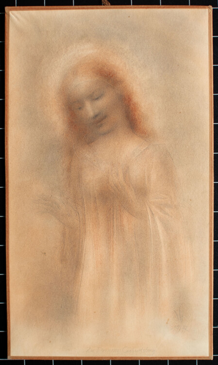 Willi Schmid - Heiligen Frauenporträt - 1947 - Pastell, Bleistift
