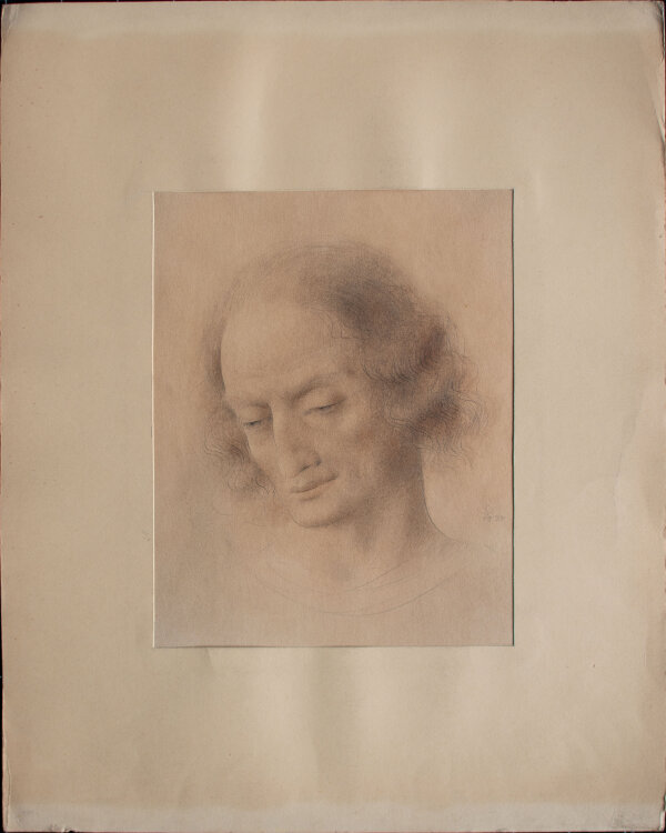 Willi Schmid - Männliches Porträt - 1937 - Bleistift, Pastell