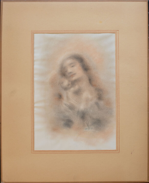Willi Schmid - Madonna mit Kind - 1947 - Bleistift, Pastell