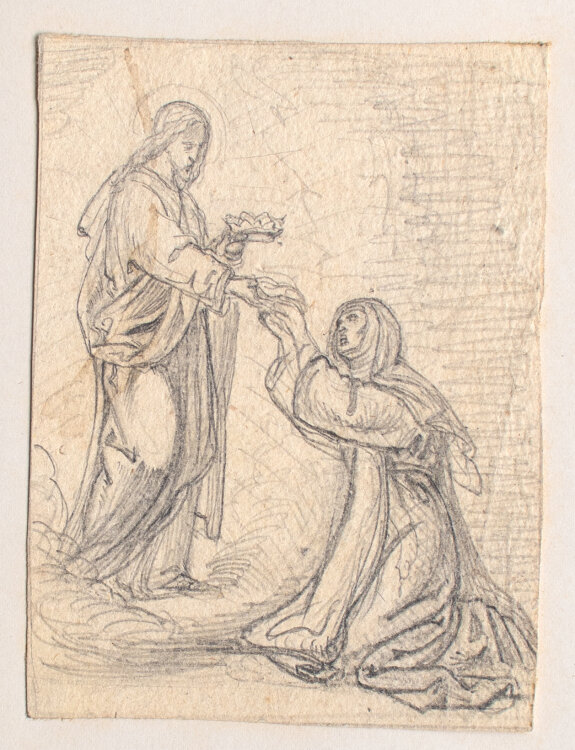 Frans Xaver Kolb - Jesus heilt die blutende Frau - 19. Jahrhundert - Bleistift Zeichnung