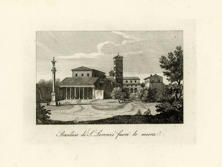 Tommaso Cuccioni - Basilica di San Lorenzo Basilika Pfarrkirche Florenz Italien Stahlstich -  - Stahlstich