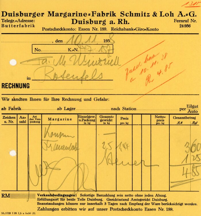 Duisburger Margarine-Fabrik Schmitz&Loh A.G.   -...