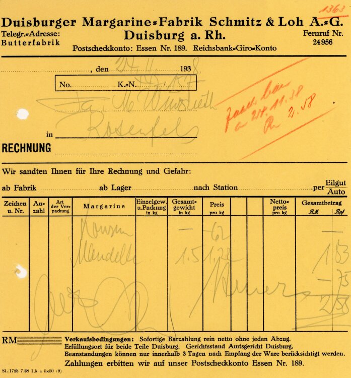 Duisburger Margarine-Fabrik Schmitz&Loh A.G.   -...