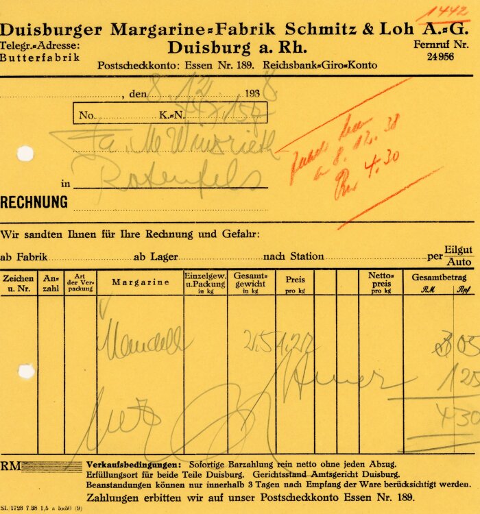 Duisburger Margarine-Fabrik Schmitz&Loh A.G.   -...