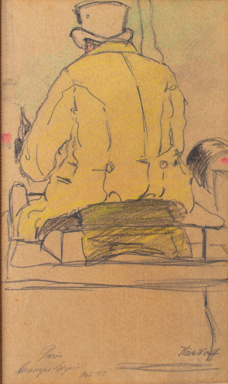 Käthe Wolff - Kutscher, Paris, Champs-Élysées - 1919 - Zeichnung