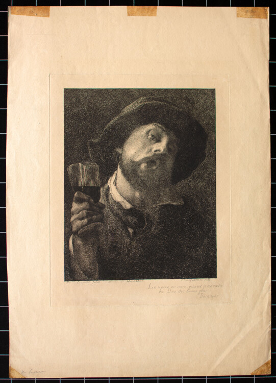 Félix Bracquemond -  Le Buveur - 1855 - Radierung