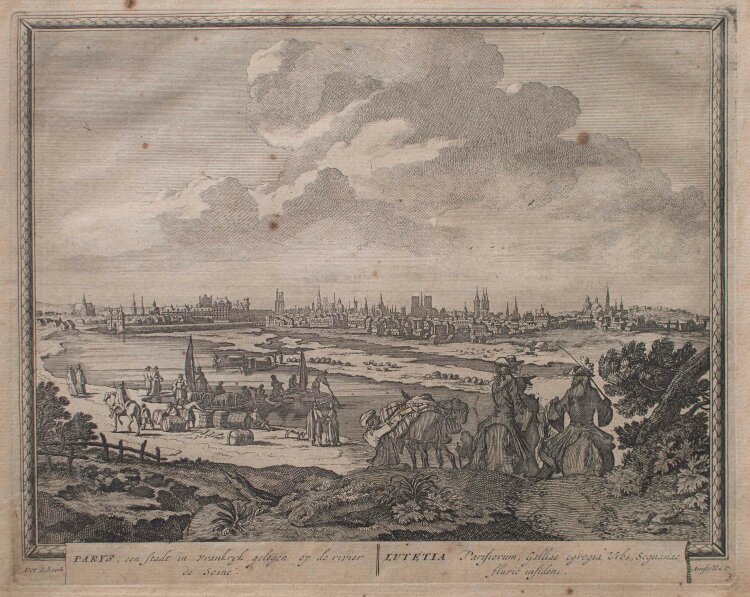 Pieter Schenk I - Stadtansicht von Paris - 1702 - Kupferstich