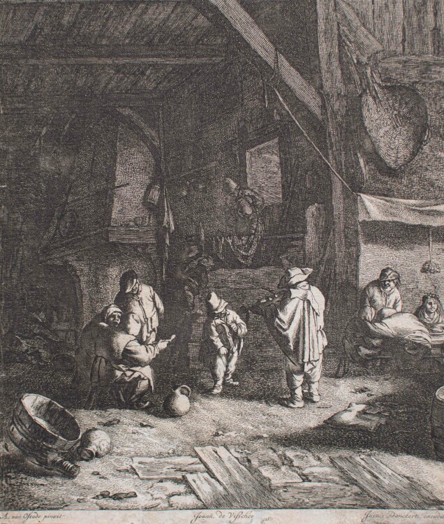 Jan de (Johannes) Visscher - Die Bauern Braut / Het Boere Bruytje - um 1670 - Radierung