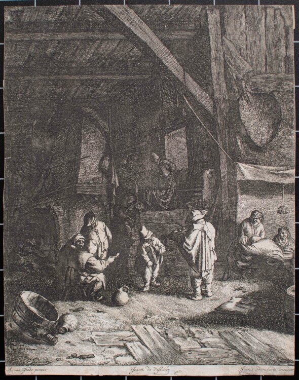 Jan de (Johannes) Visscher - Die Bauern Braut / Het Boere Bruytje - um 1670 - Radierung