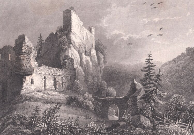 C. Reiss - Burg Sperberstein - um 1850 - Stahlstich