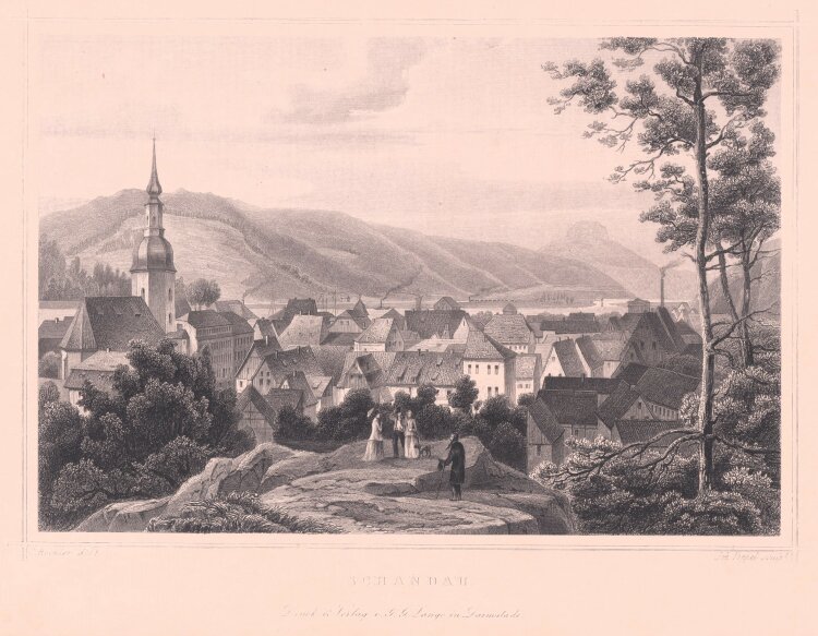 Johann Poppel - Bad Schandau - um 1850 - Stahlstich