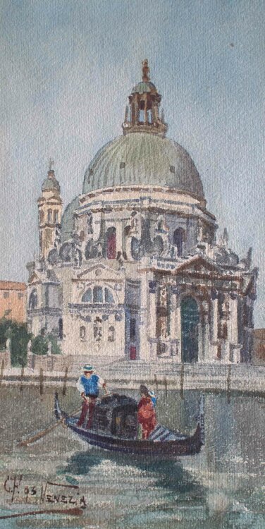 unbekannt - Venedig, Santa Maria della Salute - 1893 - Aquarell