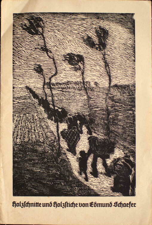 Edmund Schaefer - Flüchtlinge, Austellungsblatt - 1921 - Holzschnitt