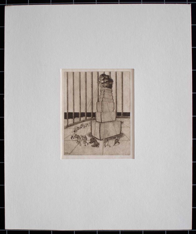 Sascha Kronburg - Affe im Zirkus - Anfang 1900 - Radierung