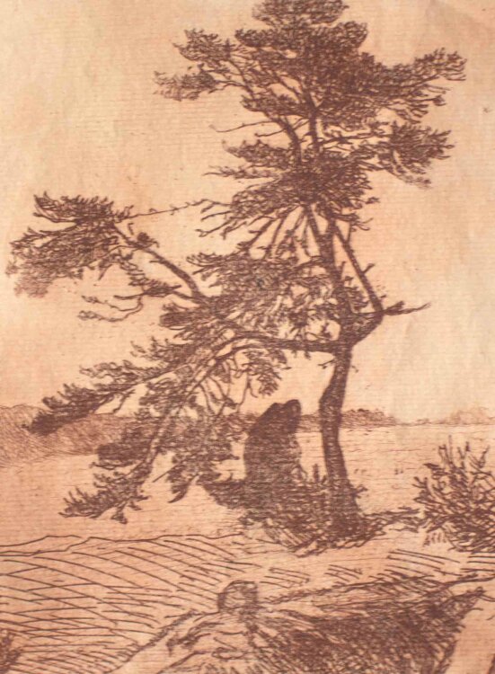 unbekannt - Dunkle Figur unter einem Baum - Anfang 1900 -...