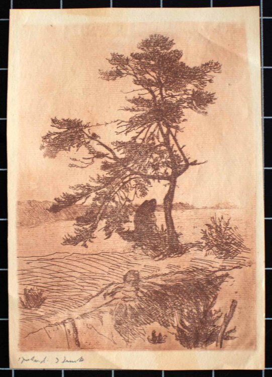 unbekannt - Dunkle Figur unter einem Baum - Anfang 1900 -...