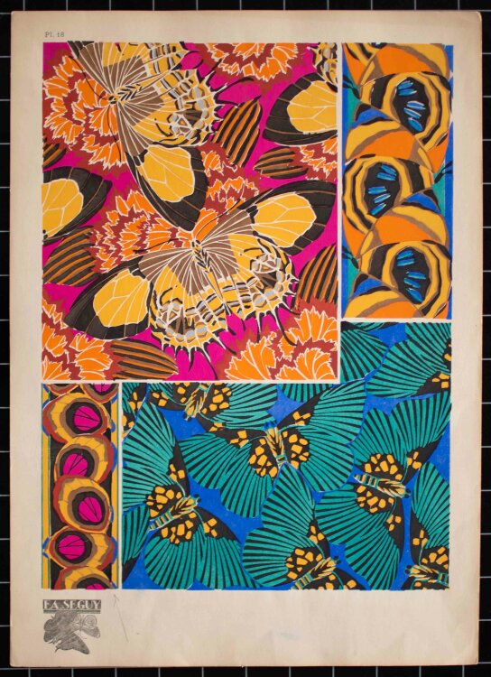 Émile-Allain Séguy - Schmetterlingen und Papillons - um 1925 - Lithografie, Pochoir