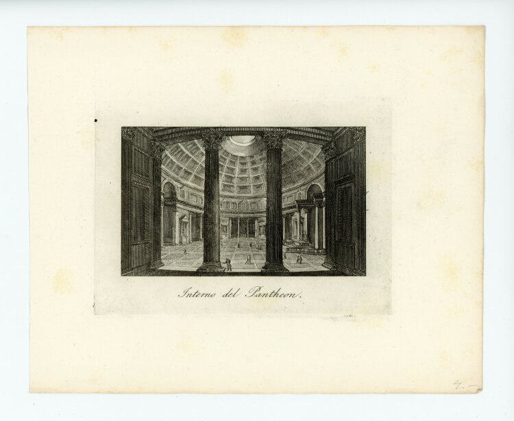 Tommaso Cuccioni - Pantheon römisch-katholische Kirche Innenansicht Rom Italien Stahlstich - um 1830 - Kupferstich