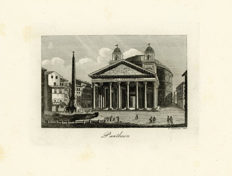 Tommaso Cuccioni - Pantheon Tommaso Cuccioni römsich-katholische Kirche Piazza della Rotonda - um 1830 - Kupferstich