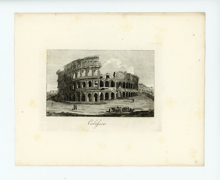 Tommaso Cuccioni - Kolosseum Amphitheater Rom Italien Stahlstich - um 1830 - Kupferstich