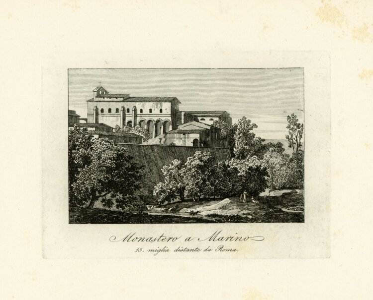 Tommaso Cuccioni - Kloster San Marino Heilige Chiara Rom Italien Stahlstich - um 1830 - Kupferstich
