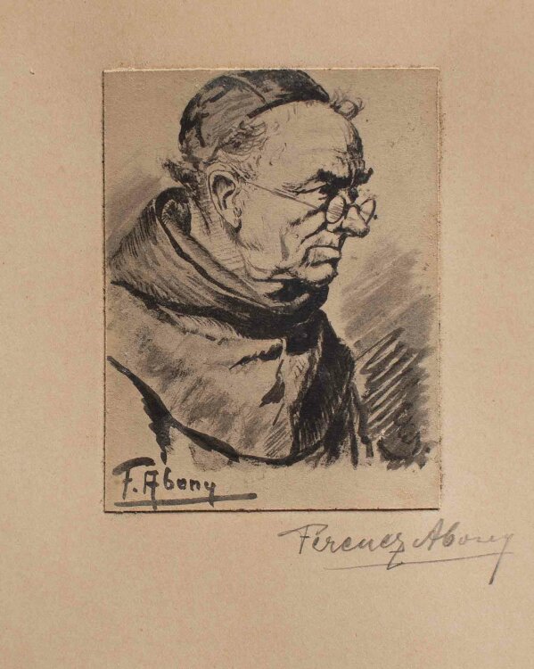 Ferenes Abony - Porträt eines Geistlichen - o.J. - Tusche