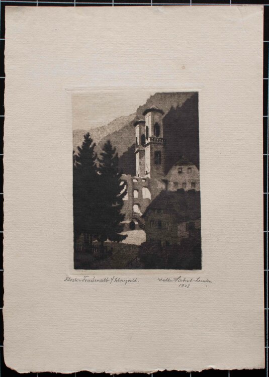 Walter Siebert-Lemàn - Kloster Frauenalb, Schwarzwald - 1923 - Radierung