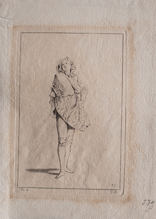 Jean Audran - Schauspieler / Clown - 1717/1728 - Radierung