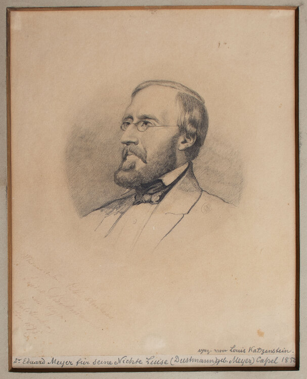 Louis Katzenstein - Porträt Dr. Eduard Meyer, Kassel - 1851 - Bleistift