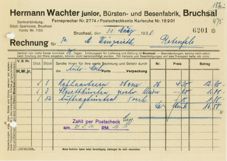 Hermann Wachter junior, Bürsten-und Besenfabrik,...
