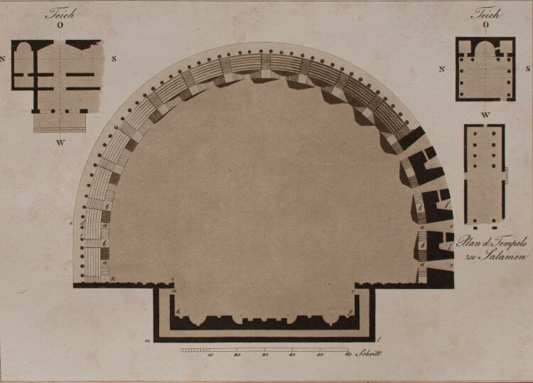 Karl August Senff - Grundriß der Reste des Theaters zu Bosra - 1822 - Aquatinta