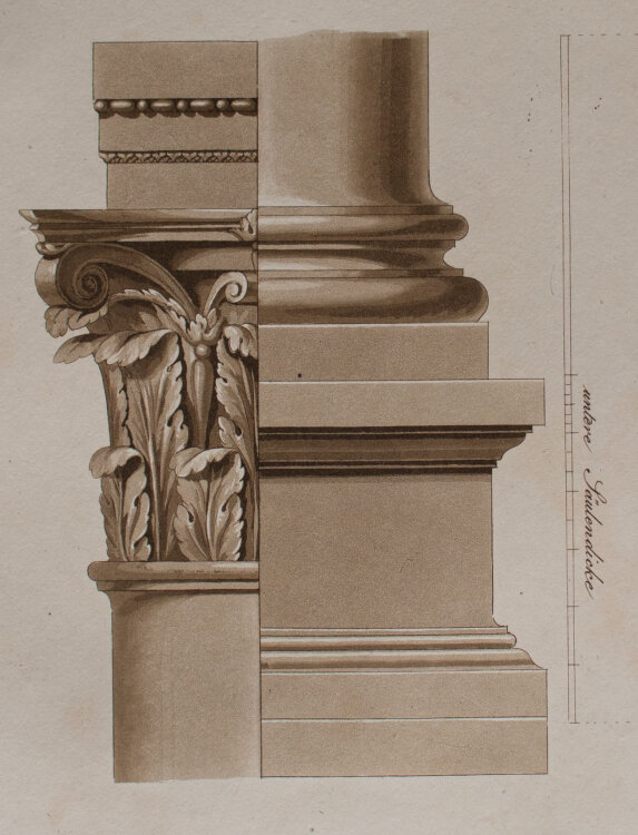 Karl August Senff - Detail der Säulen Ordnung des Throns der Jüd. Prinzessin zu Bosra - 1822 - Aquatinta