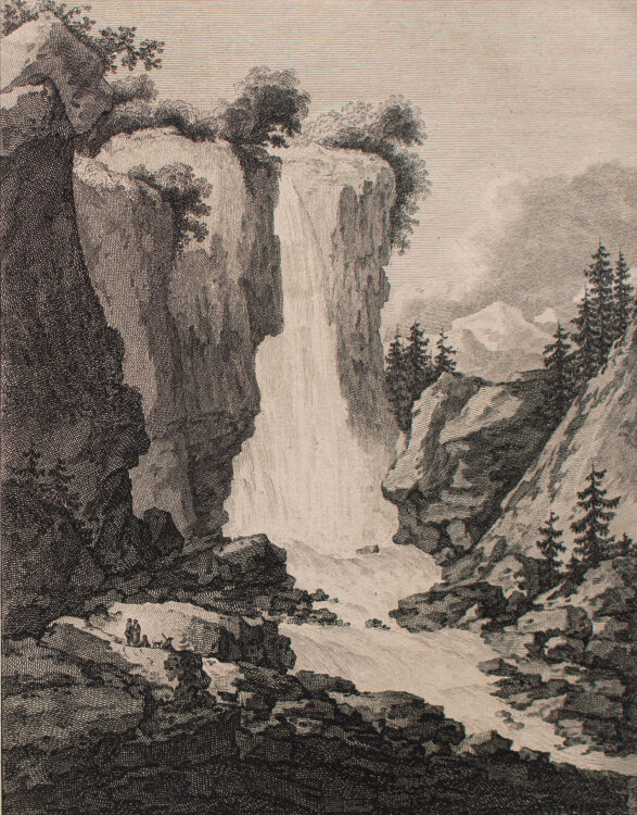 François Denis Née - Zwei Wasserfälle in der Schweiz - 1780-1788 - Radierung