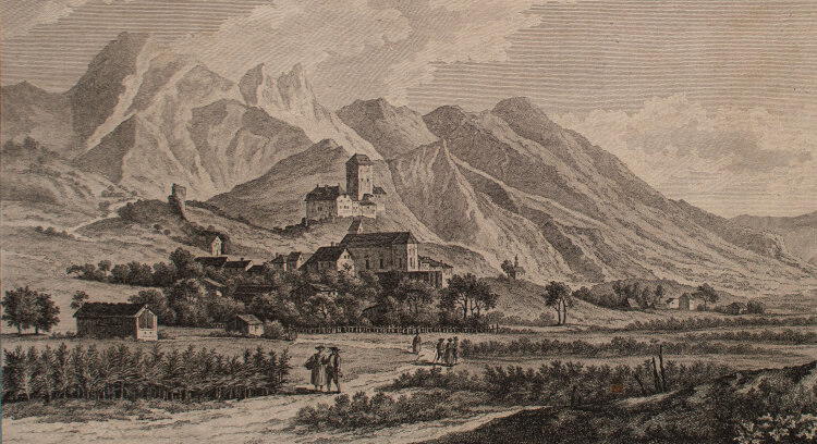 Louis Joseph Masquelier - Schloss Sargans in der Schweiz - 1780-1788 - Kupferstich