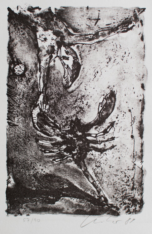 Günther Uecker - Skorpion, Sternzeichen - 1989 - Lithografie